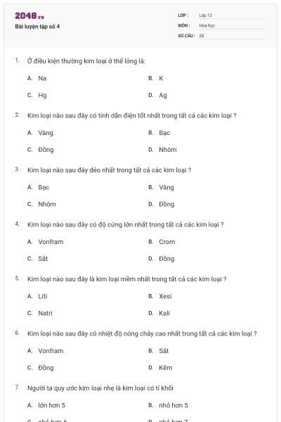 Bài luyện tập số 4