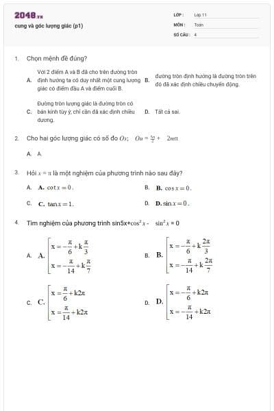 cung và góc lượng giác (p1)