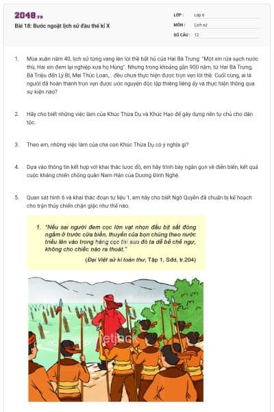 Bài 18: Bước ngoặt lịch sử đầu thế kỉ X