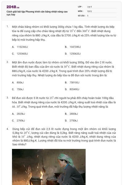 Cách giải bài tập Phương trình cân bằng nhiệt nâng cao cực hay