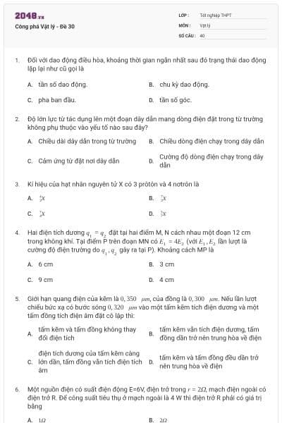 Công phá Vật lý - Đề 30