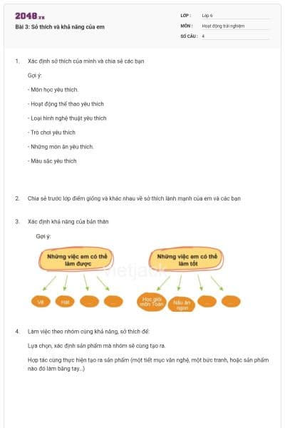 Bài 3: Sở thích và khả năng của em