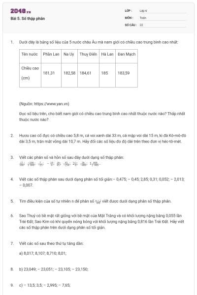 Bài 5. Số thập phân