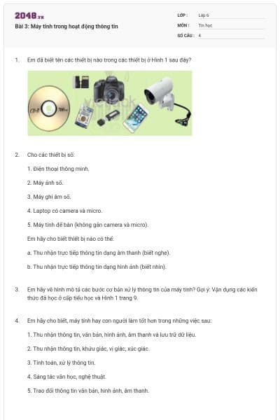 Bài 3: Máy tính trong hoạt động thông tin