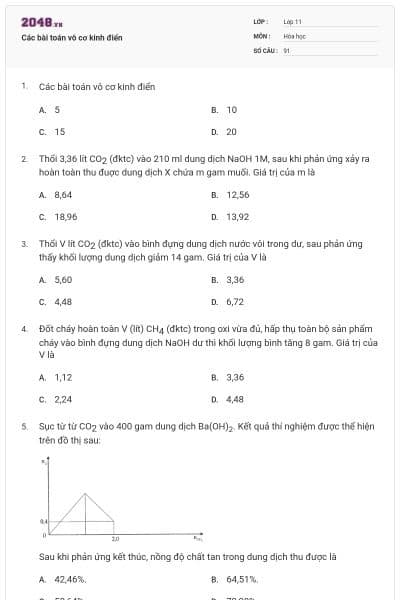 Các bài toán vô cơ kinh điển