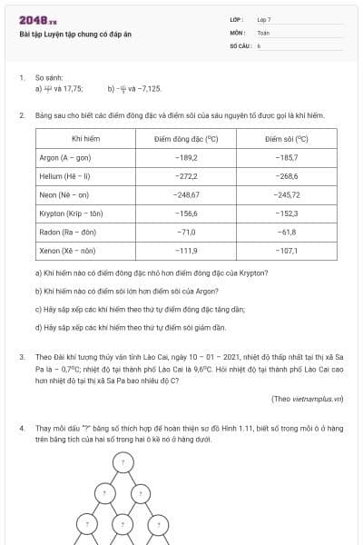 Bài tập Luyện tập chung có đáp án