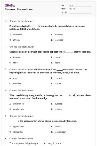 Vocabulary – New ways to learn