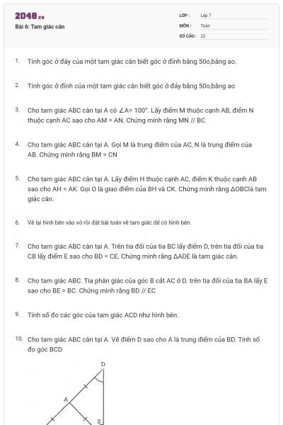 Bài 6: Tam giác cân