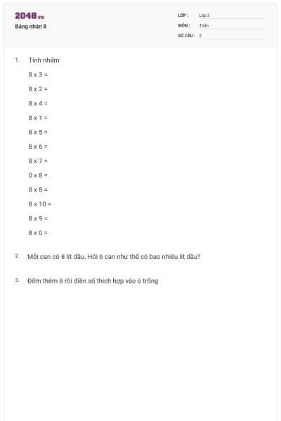 Bảng nhân 8