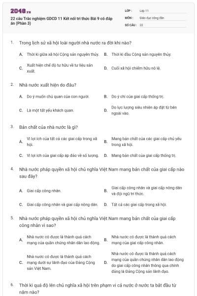 22 câu Trắc nghiệm GDCD 11 Kết nối tri thức Bài 9 có đáp án (Phần 3)