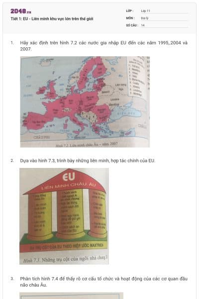 Tiết 1: EU - Liên minh khu vực lớn trên thế giới