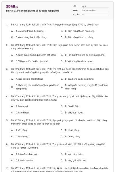 Bài 42: Bảo toàn năng lượng và sử dụng năng lượng