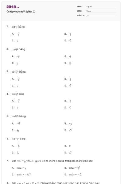 Ôn tập chương VI (phần 2)