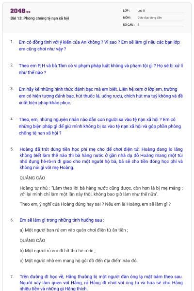 Bài 13: Phòng chống tệ nạn xã hội