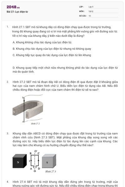 Bài 27: Lực điện từ