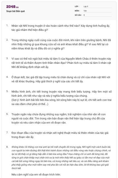 Soạn bài Bến quê