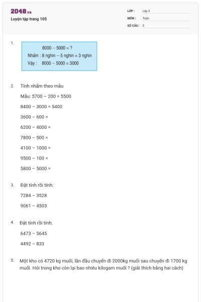 Luyện tập trang 105