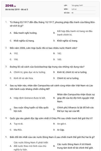 Đề thi thử 2019 - Đề số 3