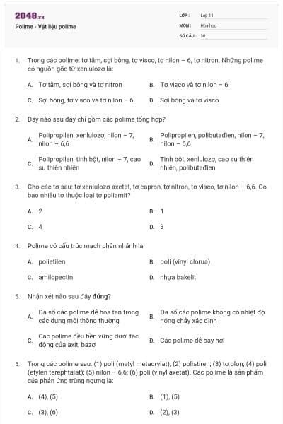 Polime - Vật liệu polime
