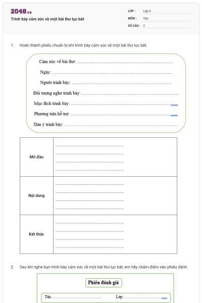 Trình bày cảm xúc về một bài thơ lục bát