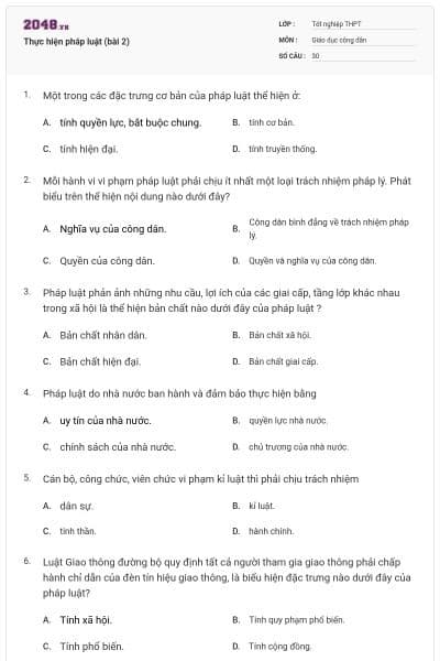 Thực hiện pháp luật (bài 2)