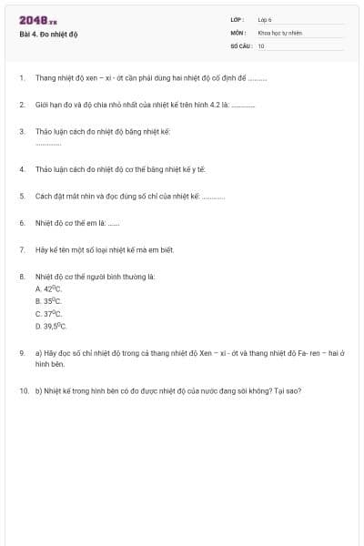 Bài 4. Đo nhiệt độ