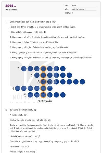 Bài 5: Tự lập