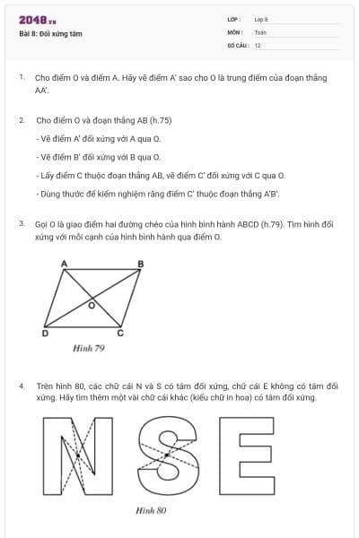 Bài 8: Đối xứng tâm