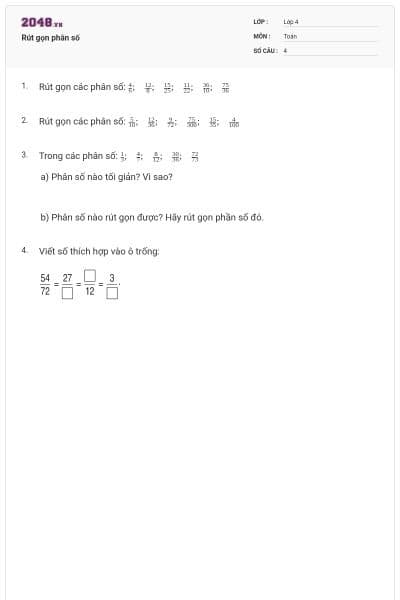 Rút gọn phân số