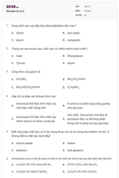 Bài kiểm tra số 2