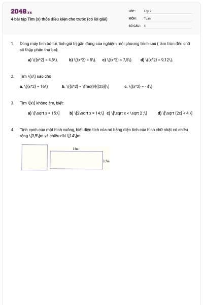 4 bài tập Tìm (x) thỏa điều kiện cho trước (có lời giải)