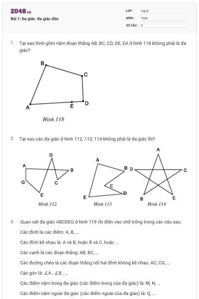 Bài 1: Đa giác. Đa giác đều