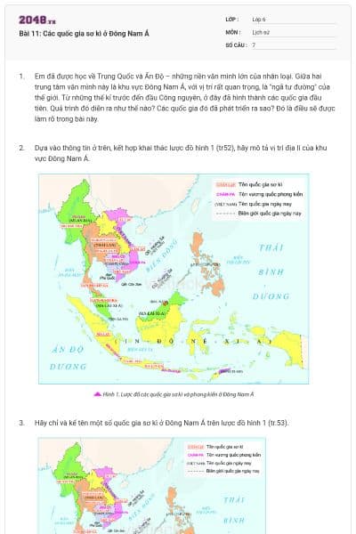 Bài 11: Các quốc gia sơ kì ở Đông Nam Á