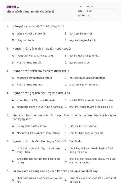 Một số vấn đề mang tính toàn cầu (phần 3)