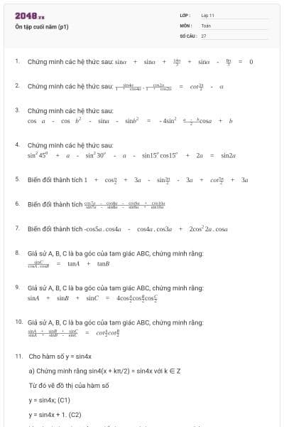 Ôn tập cuối năm (p1)