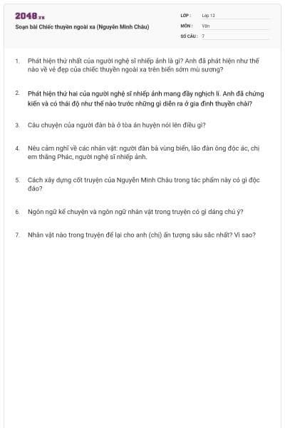 Soạn bài Chiếc thuyền ngoài xa (Nguyễn Minh Châu)