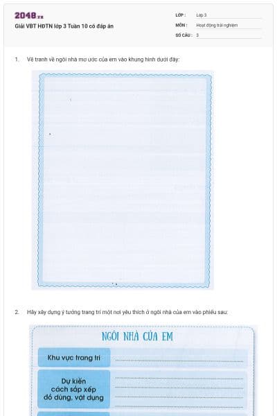 Giải VBT HĐTN lớp 3 Tuần 10 có đáp án