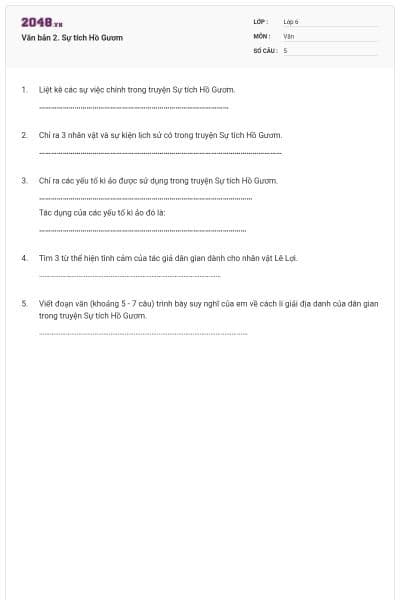 Văn bản 2. Sự tích Hồ Gươm