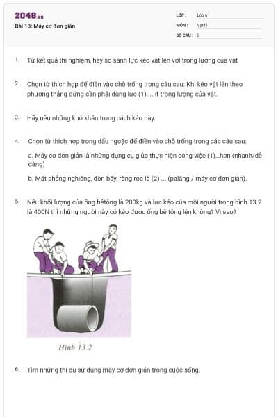 Bài 13: Máy cơ đơn giản