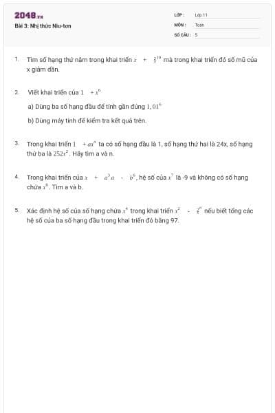 Bài 3: Nhị thức Niu-tơn