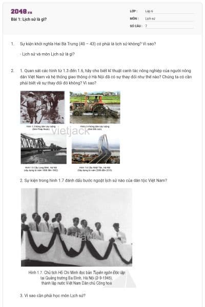 Bài 1: Lịch sử là gì?