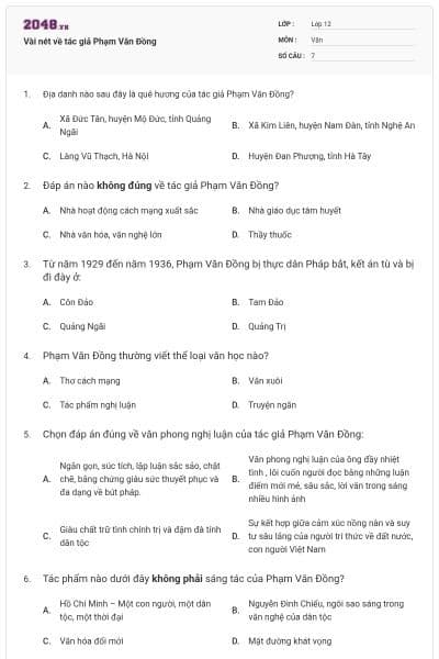 Vài nét về tác giả Phạm Văn Đồng
