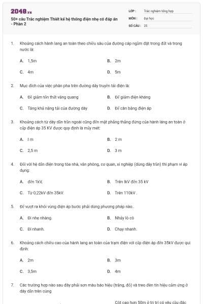50+ câu Trắc nghiệm Thiết kế hệ thống điện nhẹ có đáp án - Phần 2
