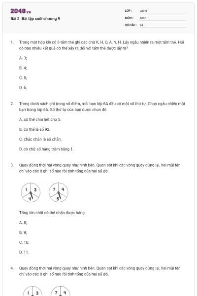 Bài 3. Bài tập cuối chương 9