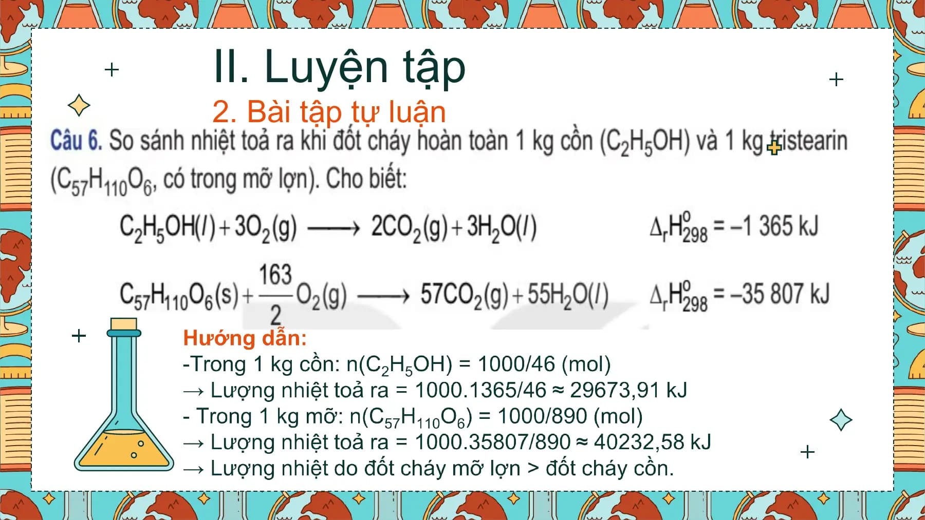 II. Luyện tập
2. Bài tập tự luận