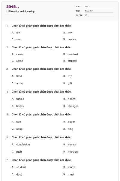 I. Phonetics and Speaking