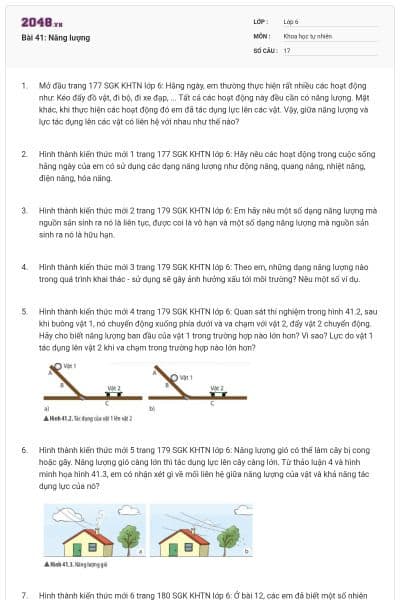 Bài 41: Năng lượng