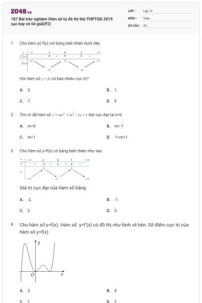 187 Bài trắc nghiệm Hàm số từ đề thi thử THPTQG 2019 cục hay có lời giải(P2)
