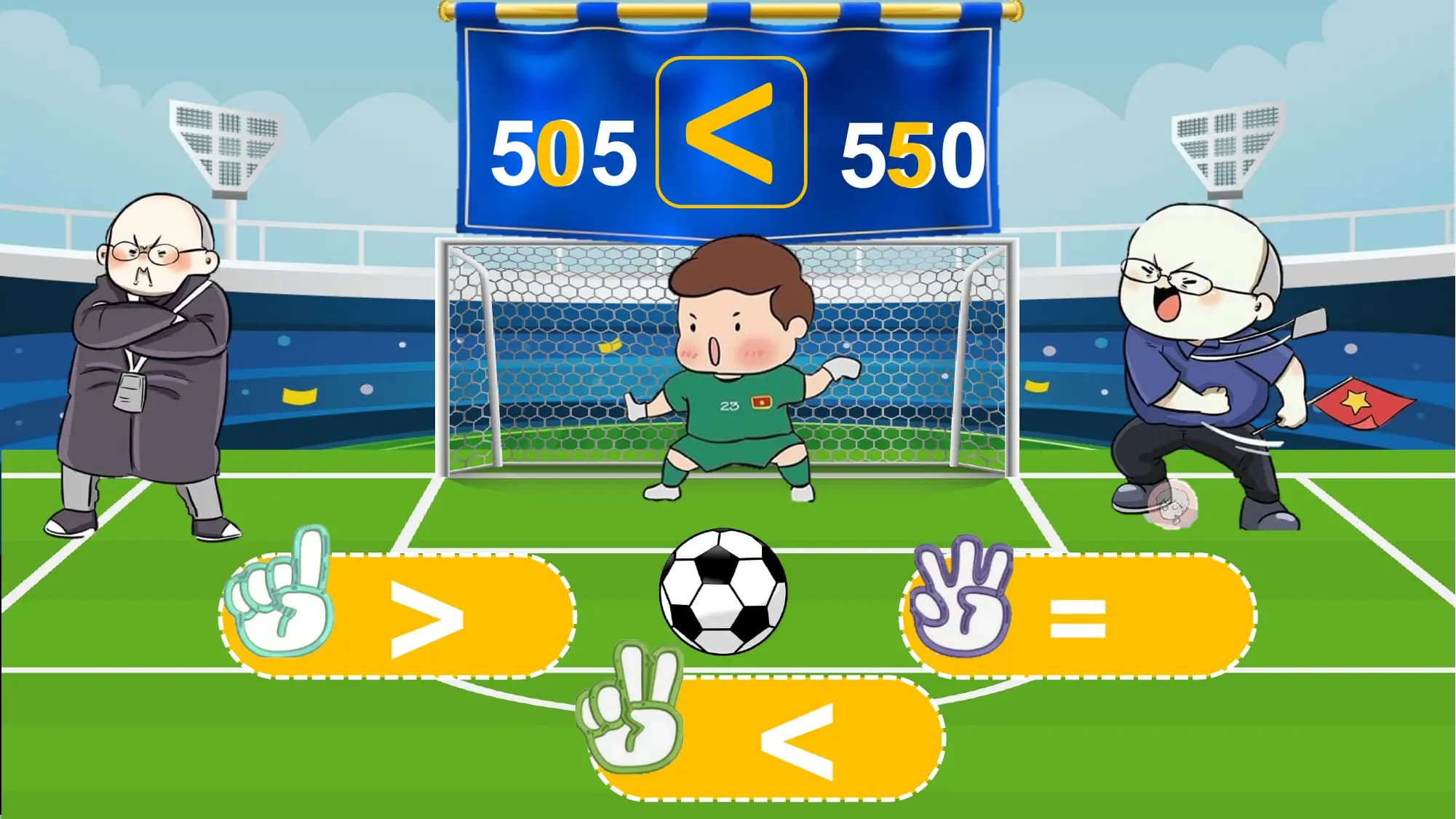 505
 0 < 550
 5

> =
 <