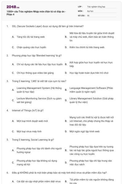 1000+ câu Trắc nghiệm Nhập môn điện tử có đáp án - Phần 4